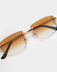 Silver & Gold Two Tone Rimless Class - Golden Fade