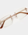 Silver & Rose Gold Two Tone Rimless Class - (Light Adaptive) Clear to Brown Lens