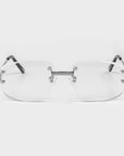 LF Rimless Class V (Larger Lens) - White Gold Clear Lens