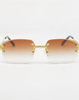 LF Rimless Class V (Larger Lens) - Brown Fade