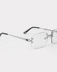 LF Rimless Class V (Larger Lens) - White Gold Clear Lens
