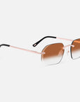 Rose Gold Rimless Class VII - Brown Fade