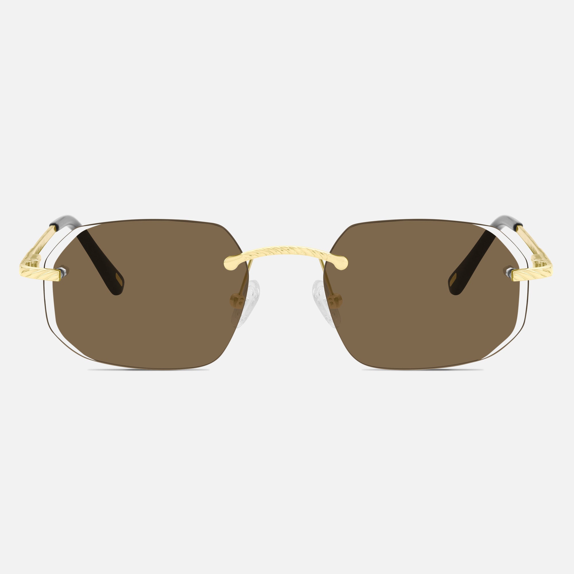 Gold Rimless Class VII - (Light Adaptive) Clear to Brown Lens