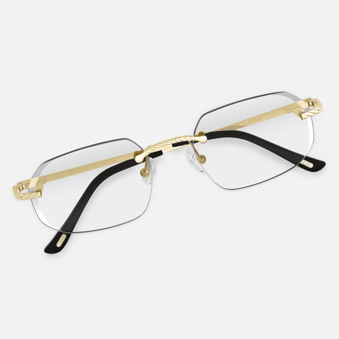 Gold Rimless Class VII - (Light Adaptive) Clear to Brown Lens