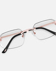 Rose Gold Rimless Class VII - Clear Lens