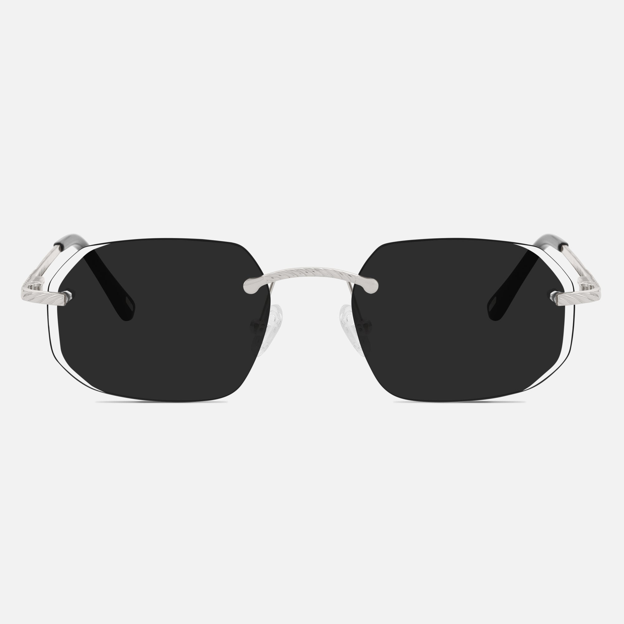 Silver Rimless Class VII - (Light Adaptive) Clear to Black Lens