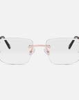Rose Gold Rimless Class IX - Clear Lens