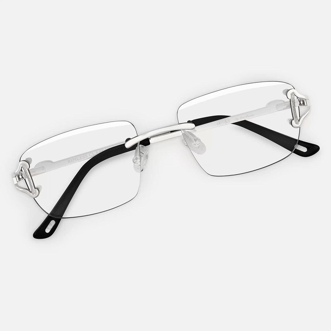 Silver Rimless Class IX - (Light Adaptive) Clear to Black Lens