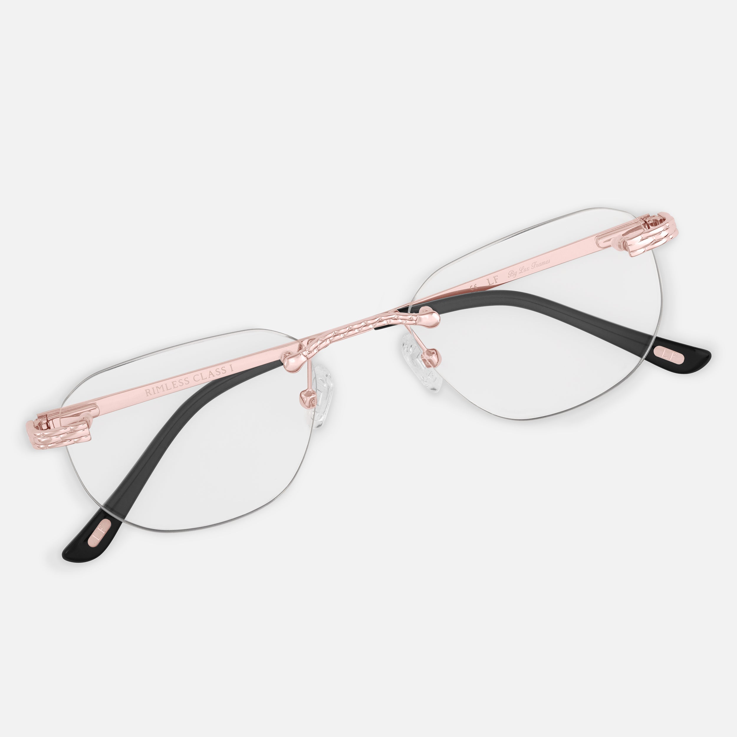 Rose gold clear glasses on sale