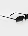 Black & Matte Black Two Tone Rimless Class - Black Fade