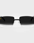 Black & Matte Black Two Tone Rimless Class - Black Fade