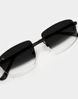 Black & Matte Black Two Tone Rimless Class - Black Fade