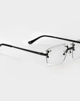 Black & Matte Black Two Tone Rimless Class - Clear Lens (PRESCRIPTION AVAILABLE)