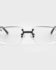 Black & Matte Black Two Tone Rimless Class - Clear Lens (PRESCRIPTION AVAILABLE)