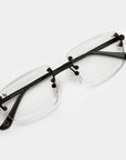 Black & Matte Black Two Tone Rimless Class - Clear Lens (PRESCRIPTION AVAILABLE)