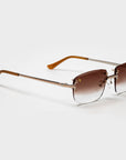 Silver & Rose Gold Two Tone Rimless Class - Brown Fade
