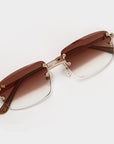 Silver & Rose Gold Two Tone Rimless Class - Brown Fade