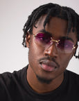LF Rimless Class V (Larger Lens) - Purple Fade