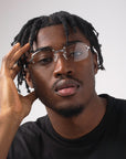LF Rimless Class V (Larger Lens) - White Gold Clear Lens