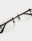 Black & Rose Gold Two Tone Rimless Class - (Light Adaptive) Clear to Brown Lens