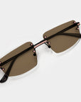 Black & Rose Gold Two Tone Rimless Class - (Light Adaptive) Clear to Brown Lens