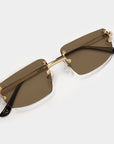 Silver & Gold Two Tone Rimless Class - (Light Adaptive) Clear to Brown Lens