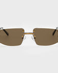 Silver & Gold Two Tone Rimless Class - (Light Adaptive) Clear to Brown Lens