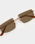 Silver & Rose Gold Two Tone Rimless Class - (Light Adaptive) Clear to Brown Lens