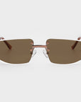 Silver & Rose Gold Two Tone Rimless Class - (Light Adaptive) Clear to Brown Lens
