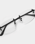 Black & Matte Black Two Tone Rimless Class - (Light Adaptive) Clear to Black Lens