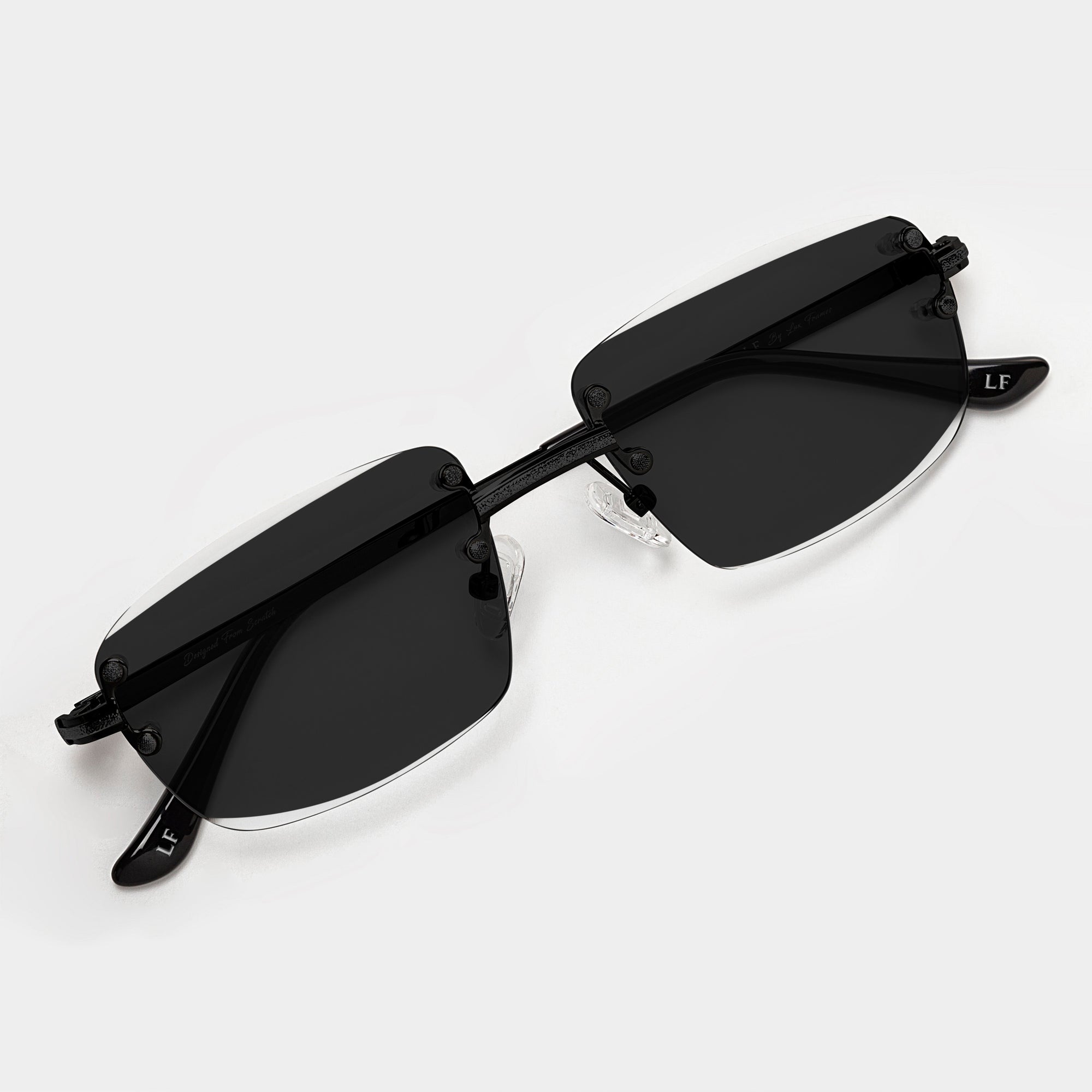 Black & Matte Black Two Tone Rimless Class - (Light Adaptive) Clear to Black Lens