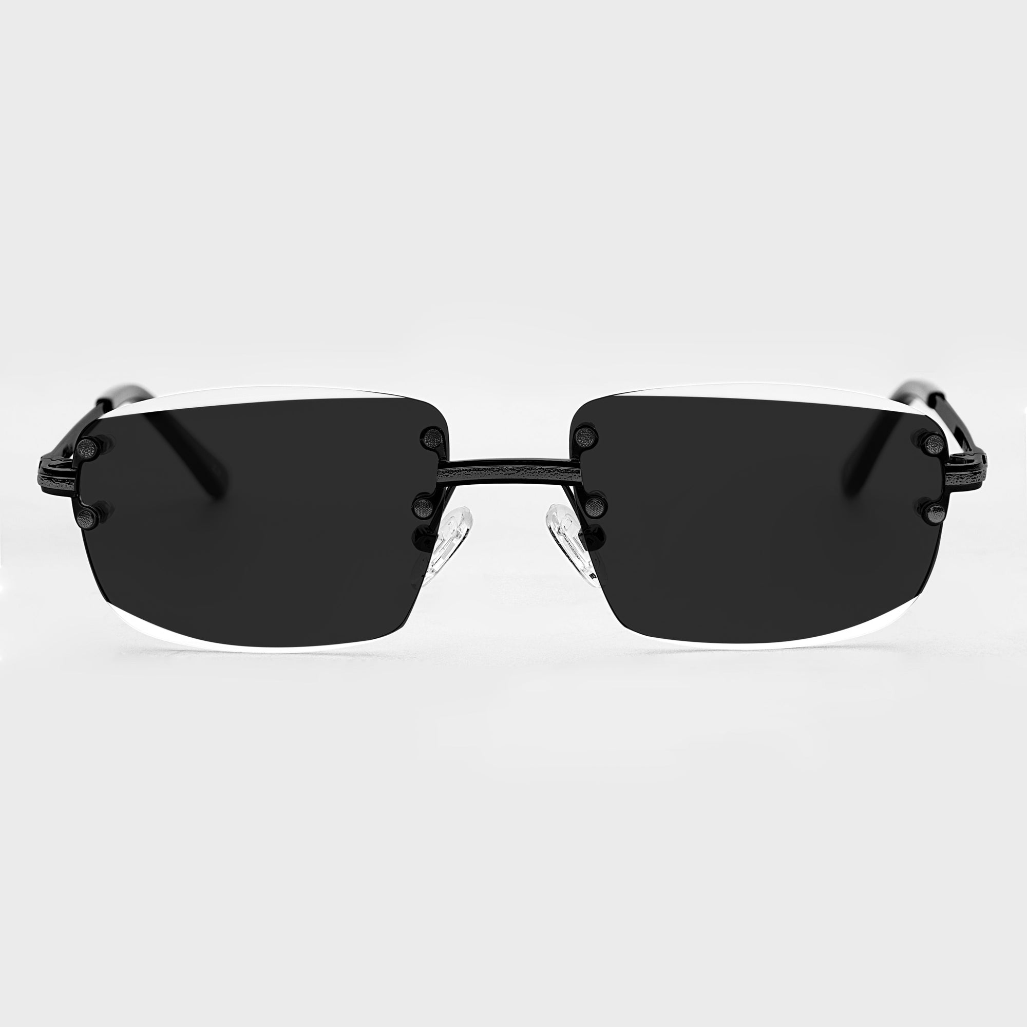 Black & Matte Black Two Tone Rimless Class - (Light Adaptive) Clear to Black Lens