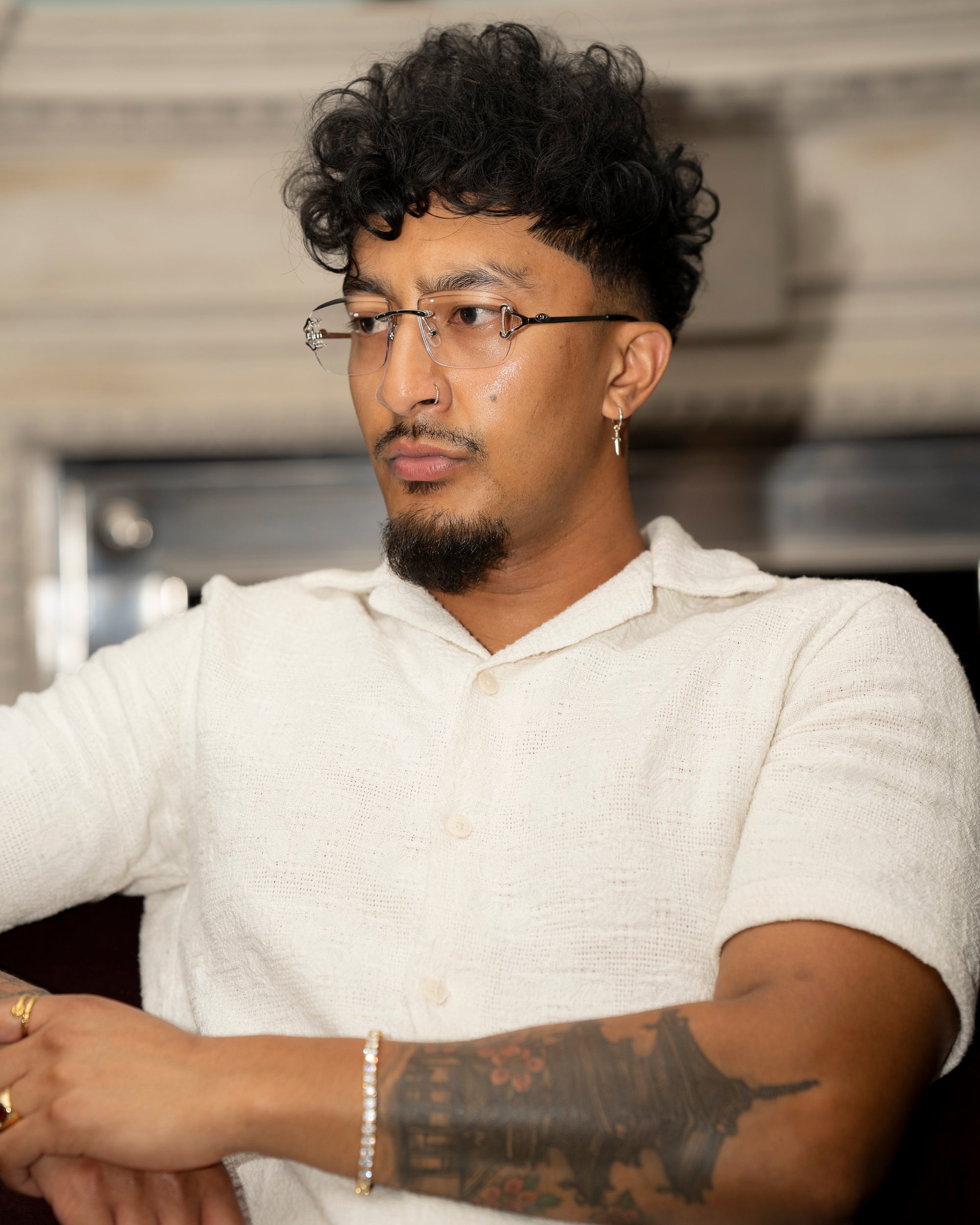 Silver Rimless Class IX - (Light Adaptive) Clear to Black Lens