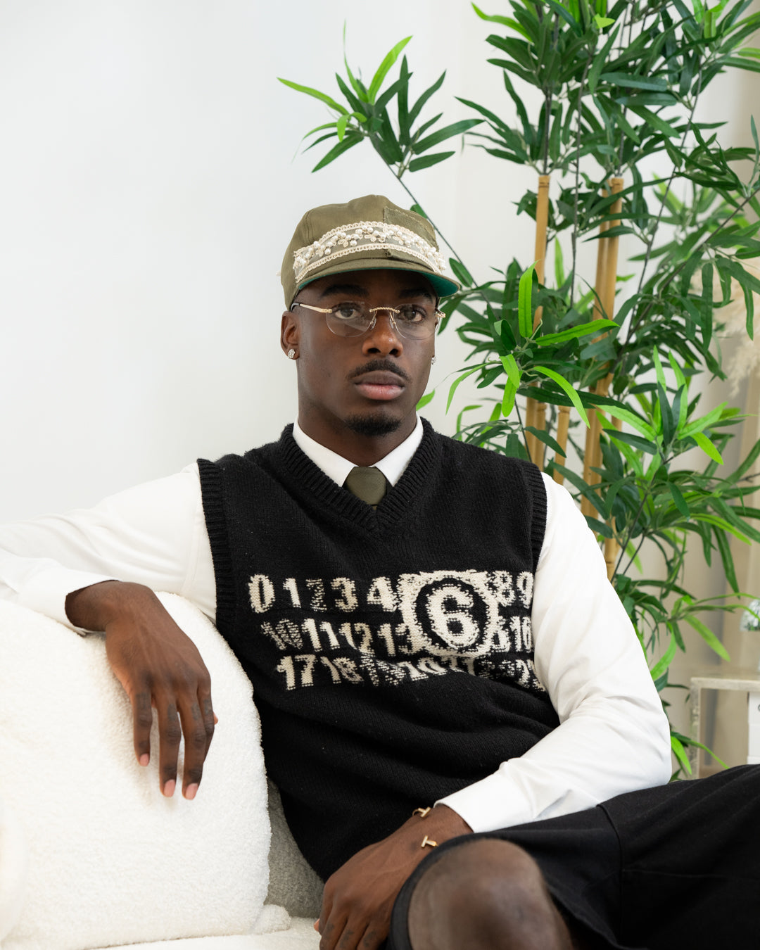 Gold Rimless Glasses, Rimless Class I Clear Lens, Model View