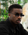 Black & Matte Black Two Tone Rimless Class - Black Fade