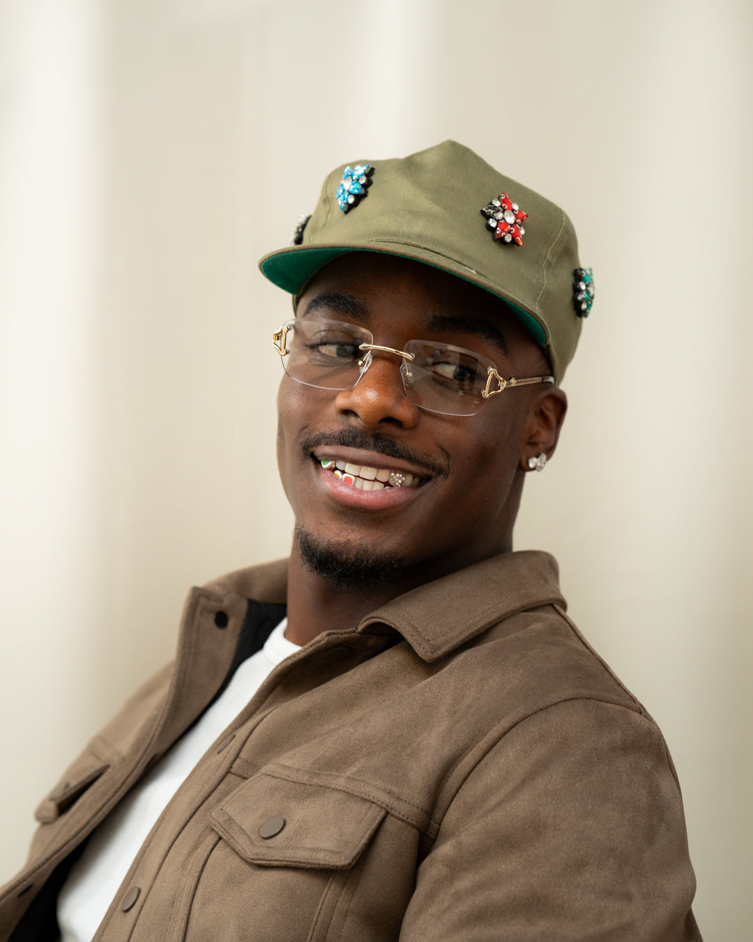 Gold Rimless Glasses, Rimless Class IX Clear Lens, Model View