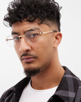LF Half Rim X - Gold Clear Lens (PRESCRIPTION AVAILABLE)