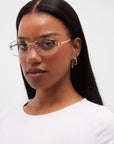 LF Rimless Class V (Larger Lens) - Gold Clear Lens