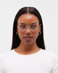 LF Rimless Class V (Larger Lens) - White Gold Clear Lens