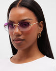 LF Rimless Class V (Larger Lens) - Purple Fade