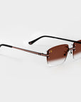 Black & Rose Gold Two Tone Rimless Class - Brown Fade