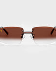 Black & Rose Gold Two Tone Rimless Class - Brown Fade