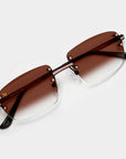 Black & Rose Gold Two Tone Rimless Class - Brown Fade