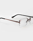 Black & Rose Gold Two Tone Rimless Class - (Light Adaptive) Clear to Brown Lens