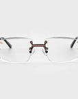 Black & Rose Gold Two Tone Rimless Class - (Light Adaptive) Clear to Brown Lens