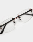 Black & Rose Gold Two Tone Rimless Class - (Light Adaptive) Clear to Brown Lens