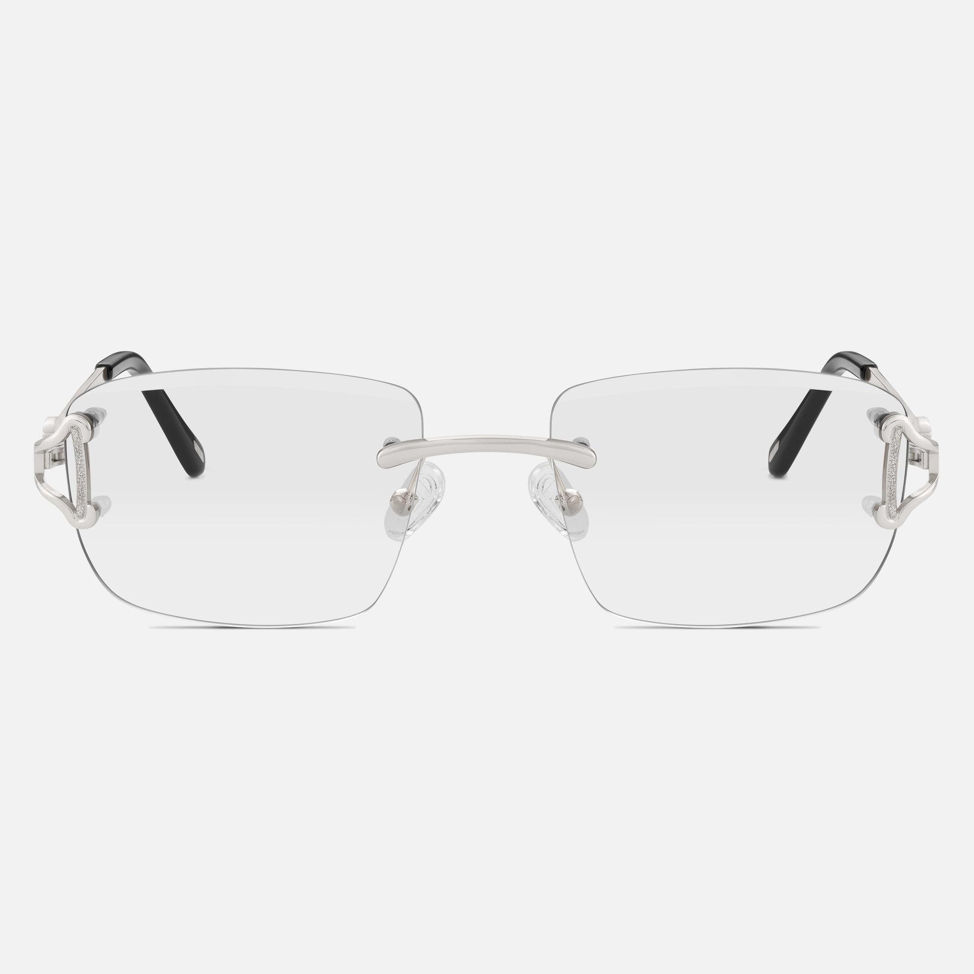 Silver Rimless Glasses, Rimless Glasses Mens, Class IX Front