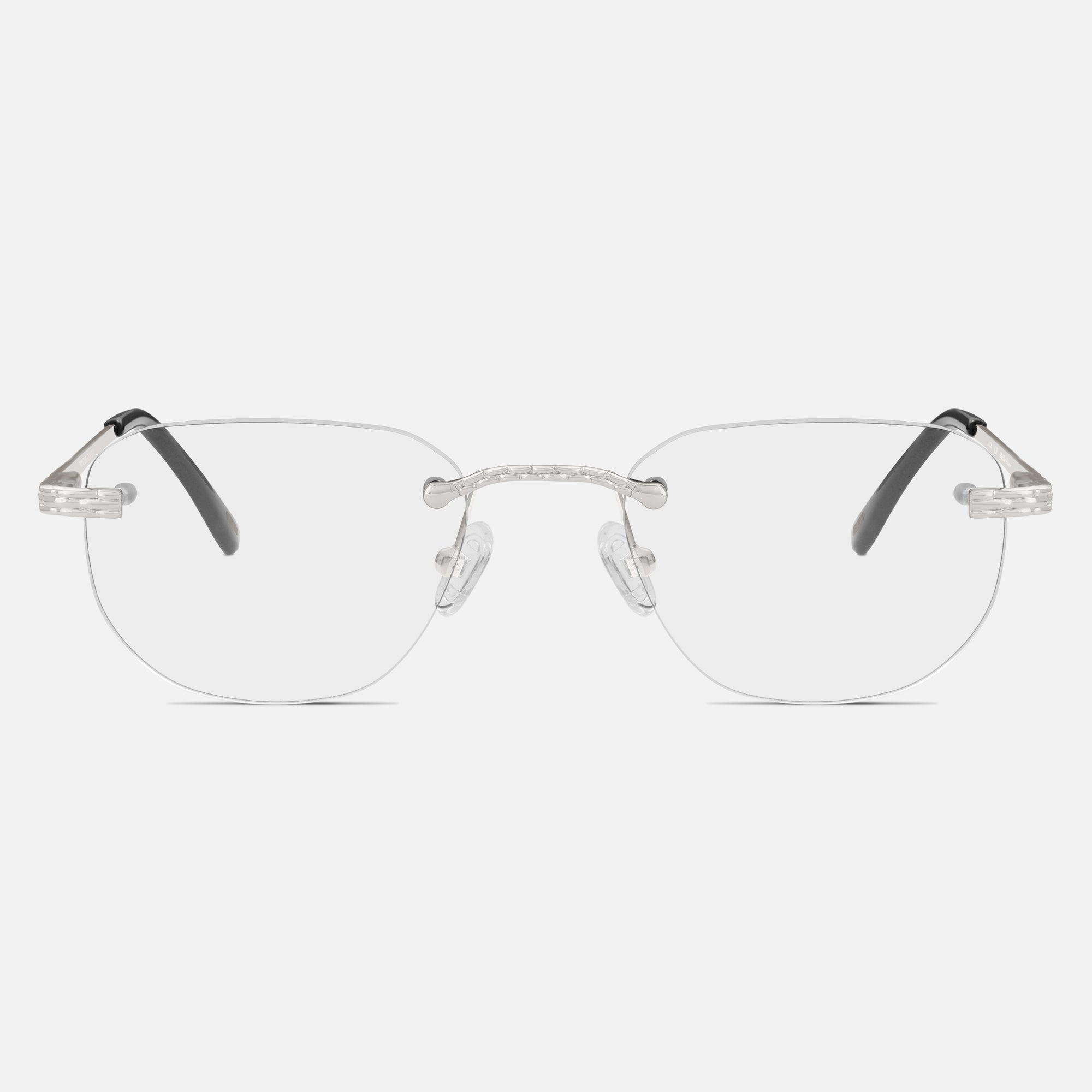 Silver Rimless Glasses, Rimless Glasses Mens, Front View