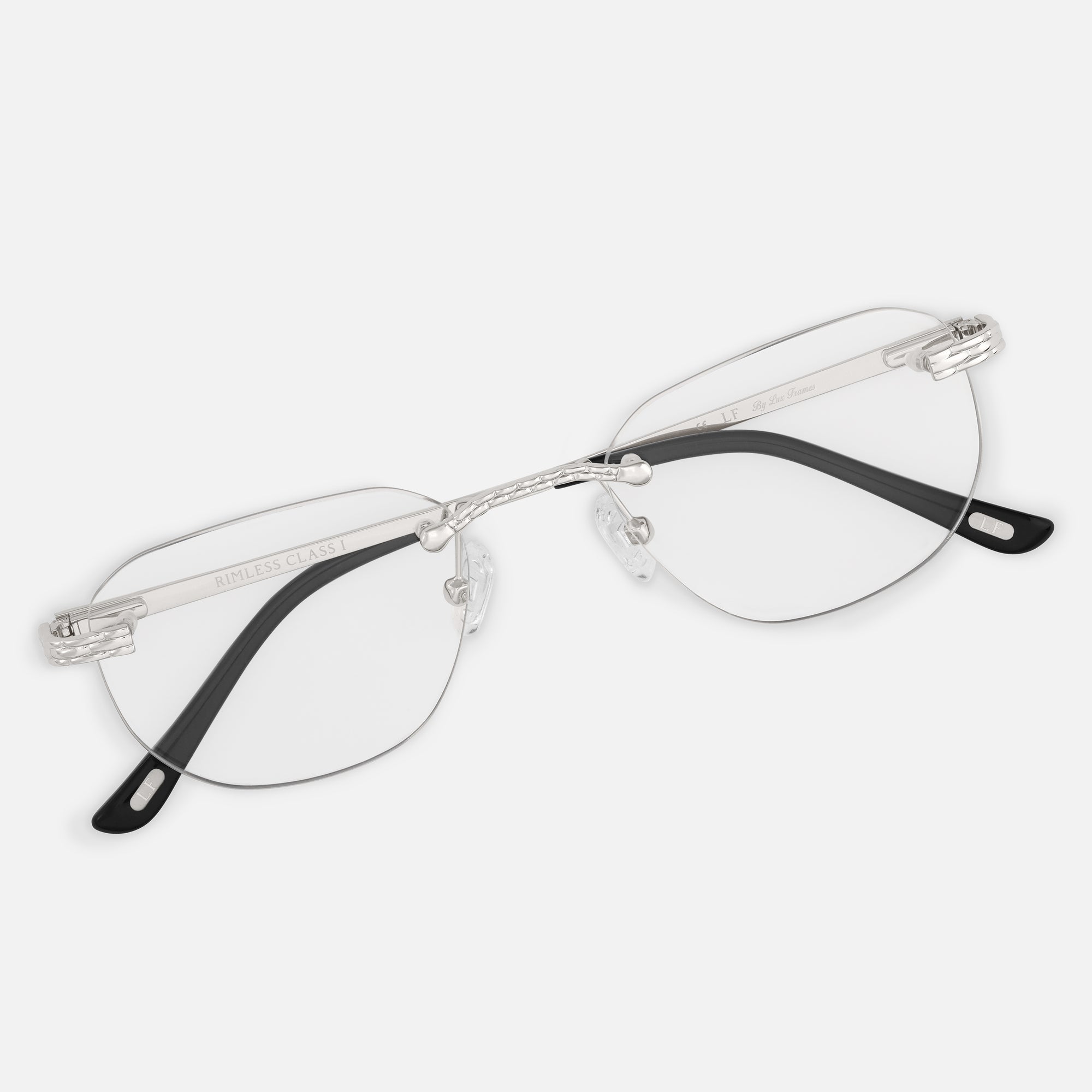 Silver Rimless Glasses, Rimless Glasses Mens, Class I Clear Top