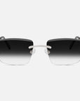 Silver Rimless Sunglasses, Rimless Sunglasses Mens, Class IX Front